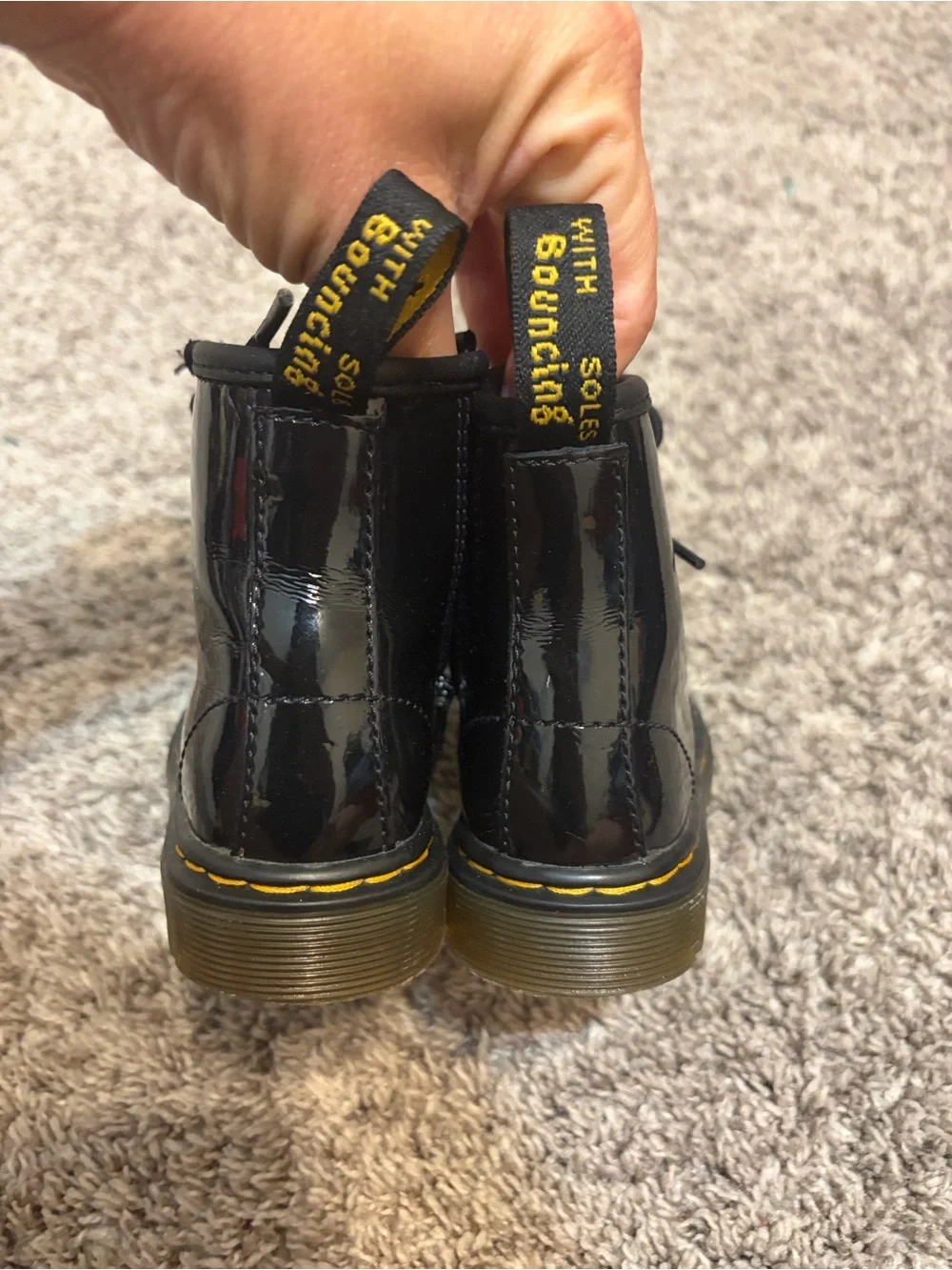 Dr. Martens 1460 T Toddler Boots US 7 Black Patent Leather Combat Zip Punk
